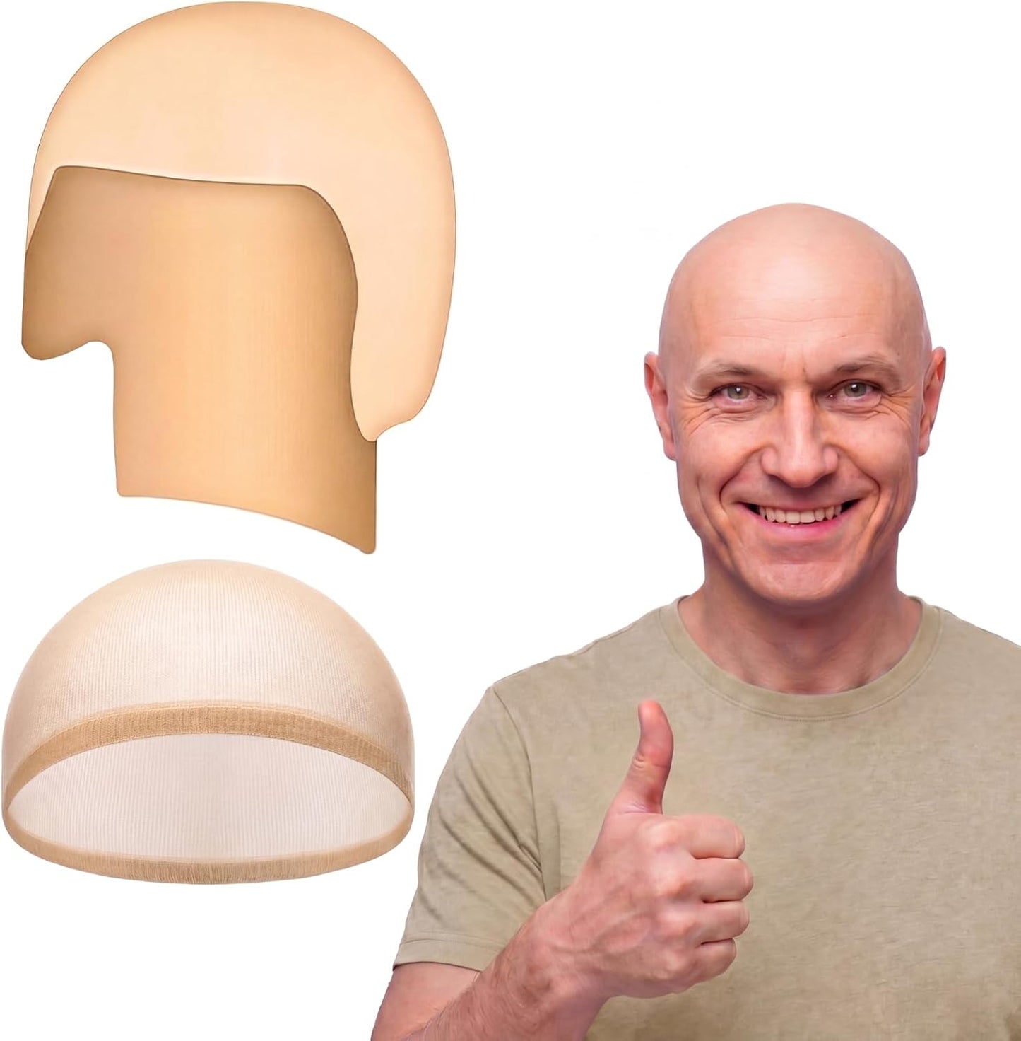 Bald Cap for Halloween | Nylon Wig Cap for Makeup & Cosplay - Unisex, Comfortable Fit