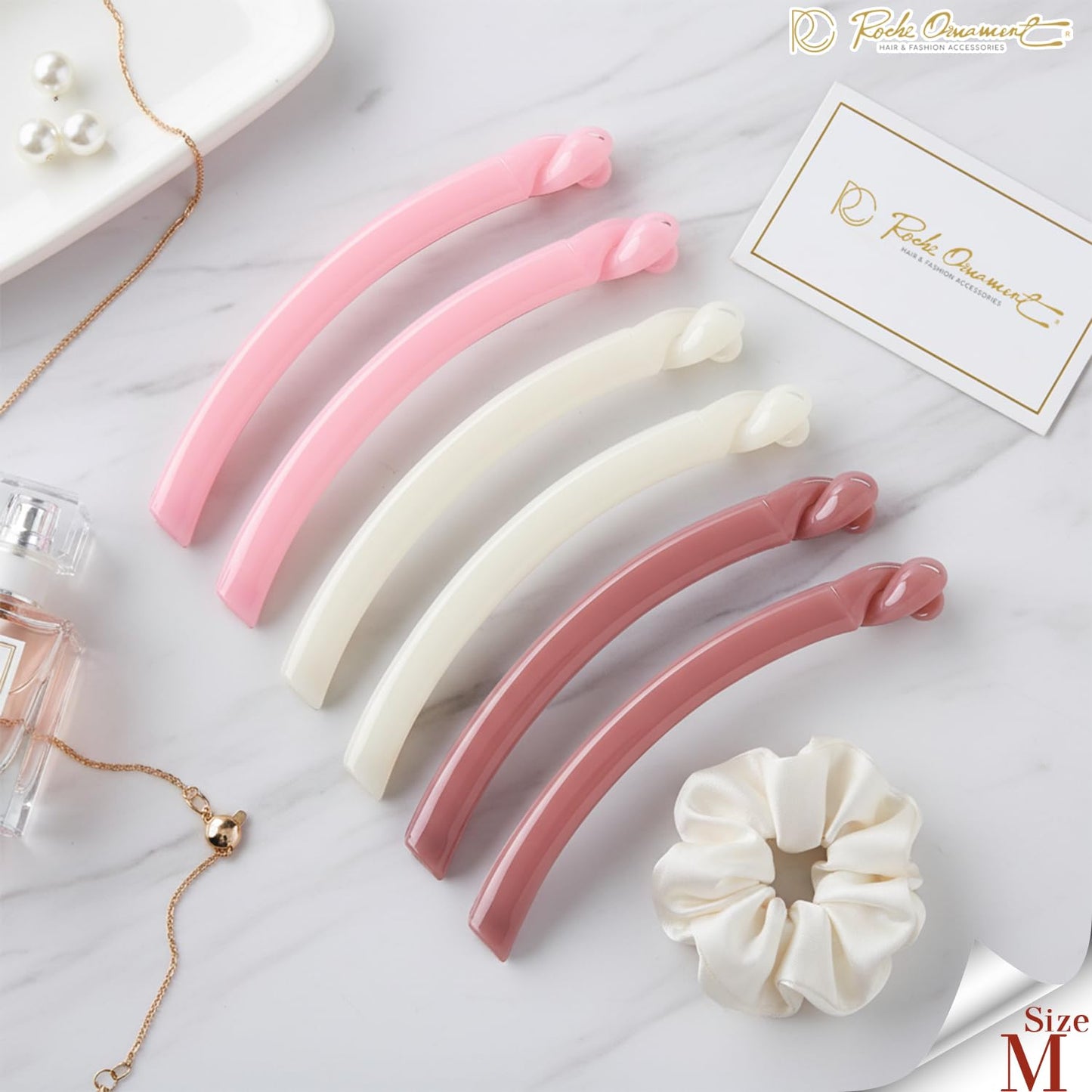 Banana Hair Clip Set - 6 Pcs No-Slip Claw Clips for Thin Hair | Secure Grip, Cherry Blossom Design