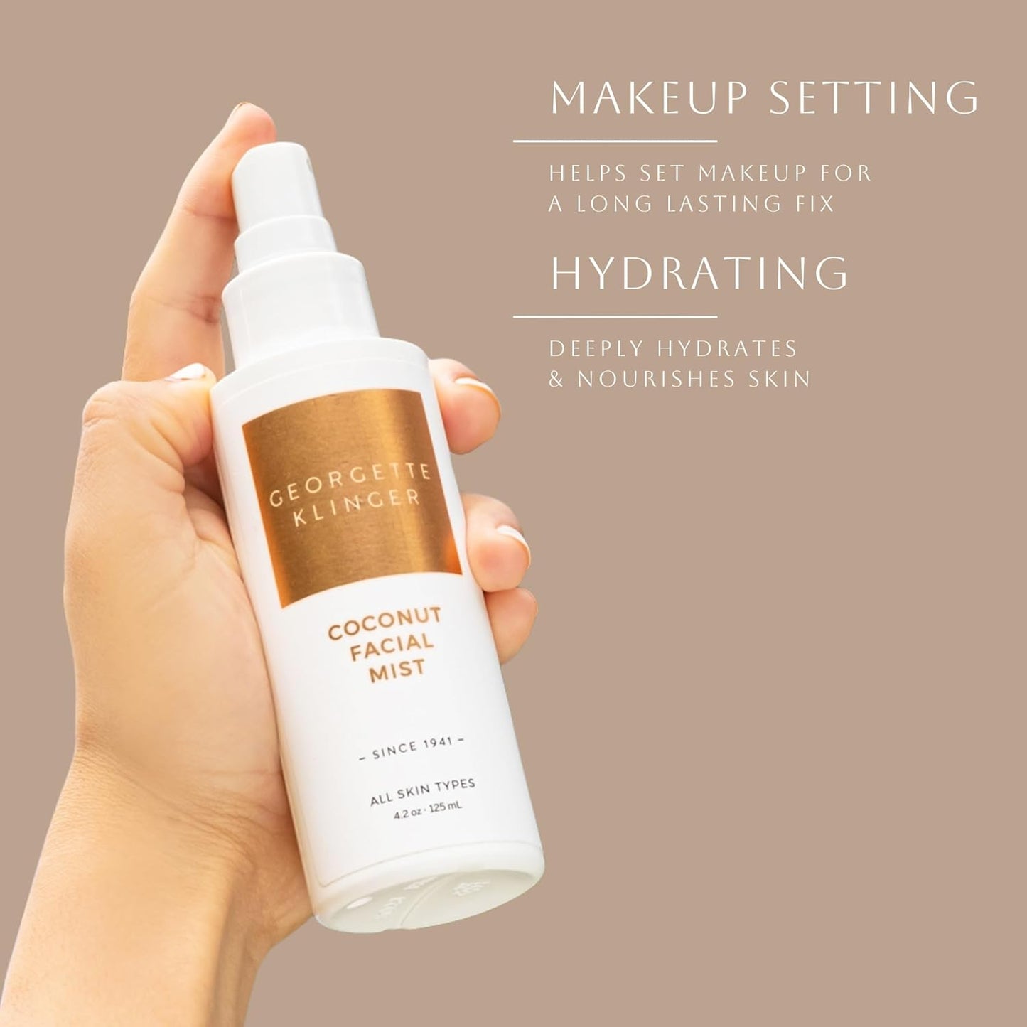 Coconut Facial Mist - Hydrating Makeup Setting Spray with Antioxidants | 4.2 oz