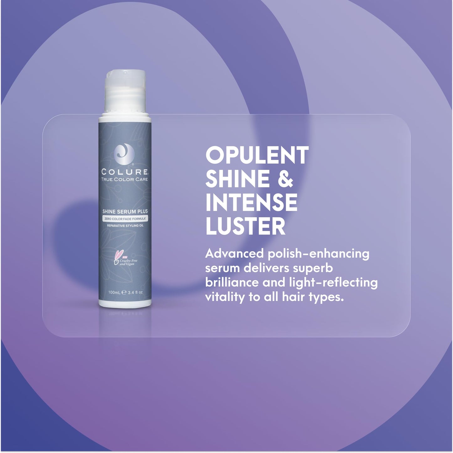 COLURE Shine Serum Plus 3.4 oz - Anti Frizz Hair Oil and Heat Protectant for High Shine and Humidity Resistance