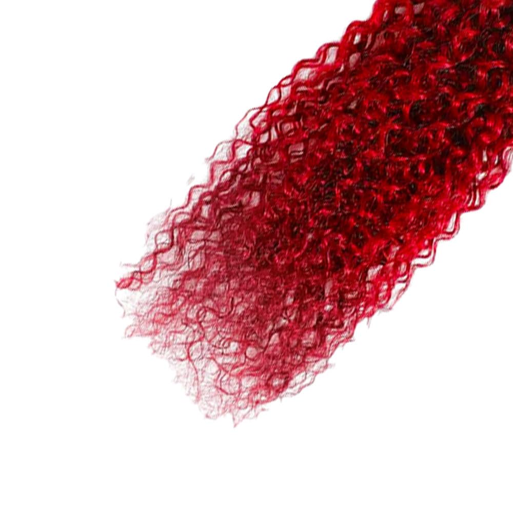Red Human Hair Bundles Burgundy Kinky Curly Bundles 14 Inch Peruvian Virgin Soft Real Crimson Red Bundle Hair Extensions