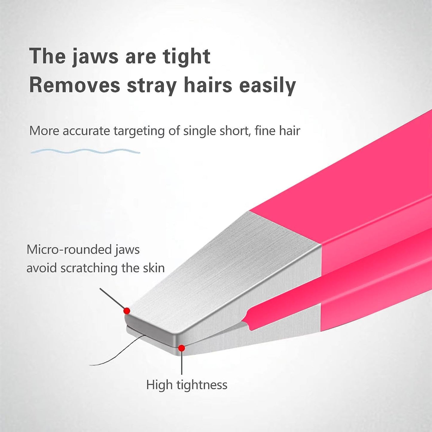 High Precision Stainless Steel Tweezers Set - Eyebrow & Ingrown Hair Removal Kit | 4 Pcs Pink Grooming Tools for Men & Women