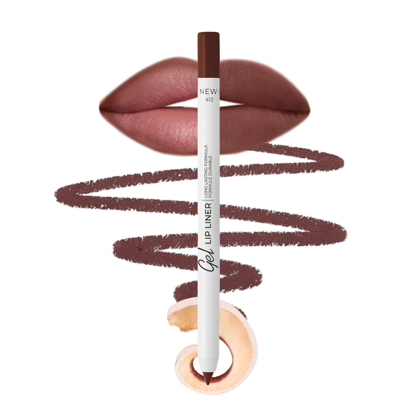 Lamel Gel Lip Liner Pencil - Waterproof 2-in-1 Lip Liner | Nude, 8-Hour Wear, High Pigment, Creamy Texture