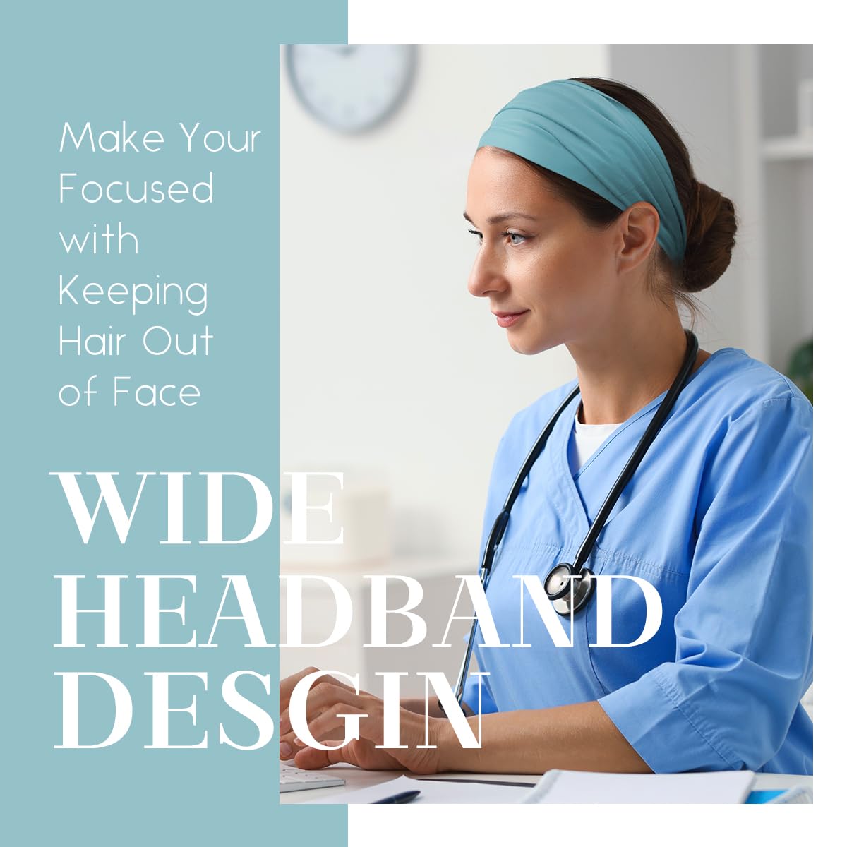 Wide Non-Slip Headbands for Women - 12 PCS Fabric Hair Accessories | Stylish & Comfortable