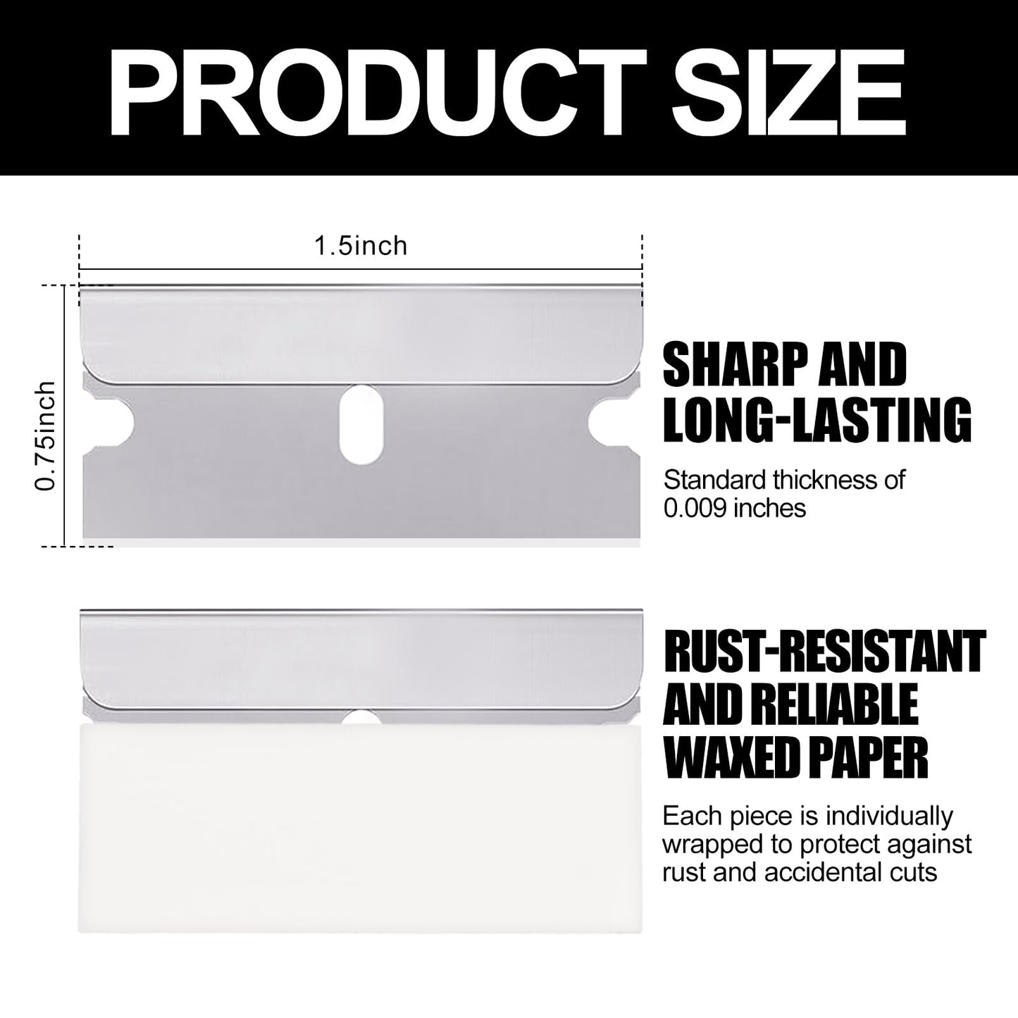 LECEHIVO 1200 Pcs Single Edge Razor Blades Industrial Straight Edge Replacement Scraper Box Cutter Glass Paint Scraper Blades for Removing Stickers Decals Labels
