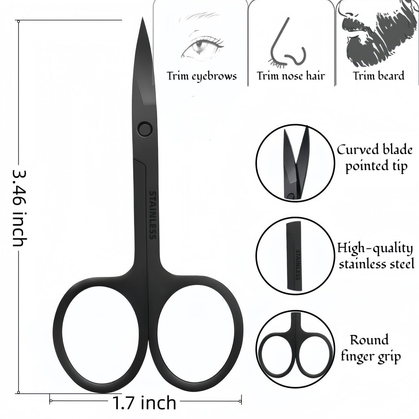 Megan beard shaping tool,5 piece set beard shaper for man - include professional straight edge razor,template guide,10 count of double edge blades,barber pencil and stainless steel scissors.