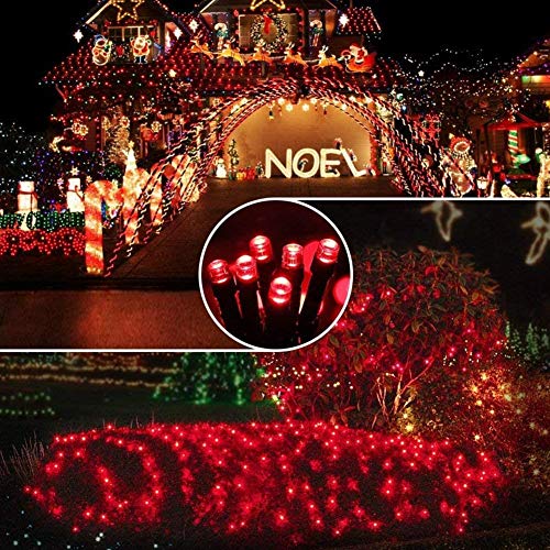 Hopolon 33FT 100 LED Red String Lights - Waterproof Fairy Lights for Indoor & Outdoor Decor