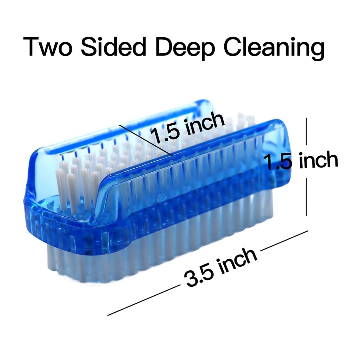 3-Pack Nail Brush Two Sided Hand Fingernail Scrub Brushes Soft Stiff Bristles Scrubber Nails Toes Cleaning Brush for Men Women（White）