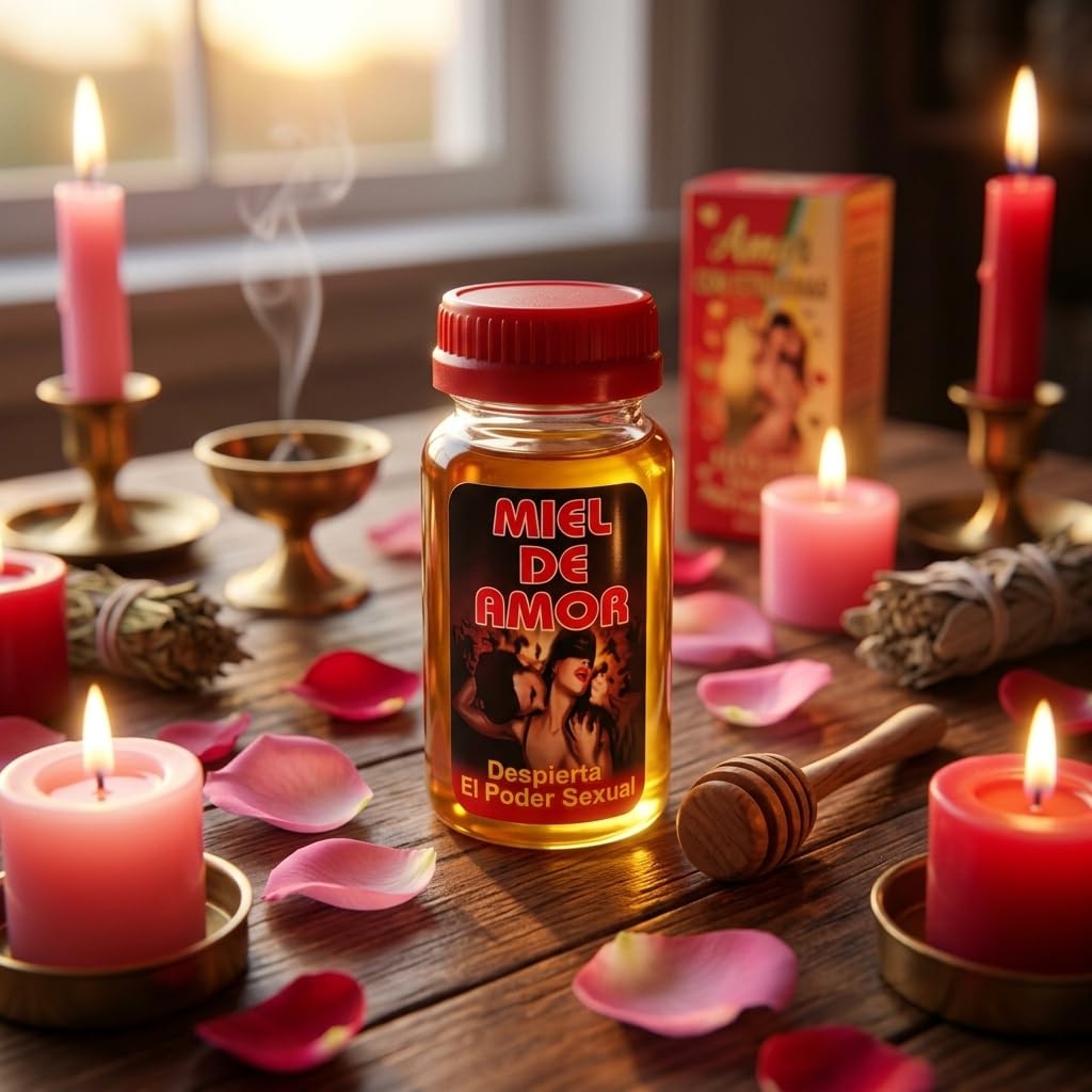 Honey of Love - Miel de Amor Attraction Perfume Oil with Pheromones, Spiritual Ritual Oil for Love, Romance & Self-Love Rituals, Roll-On Fragrance 10ml