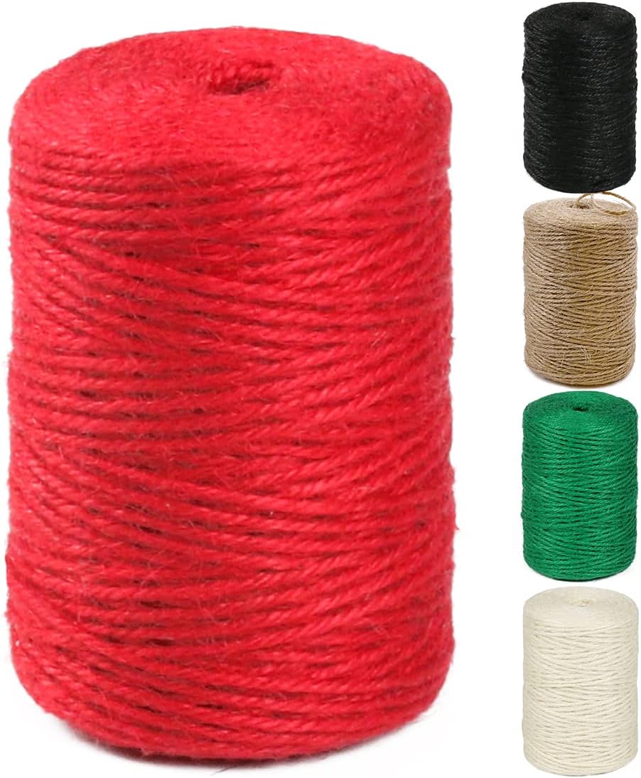 Natural Jute Twine - 600 Feet Craft String for Gift Wrapping, Gardening & Macrame | Brown 2mm