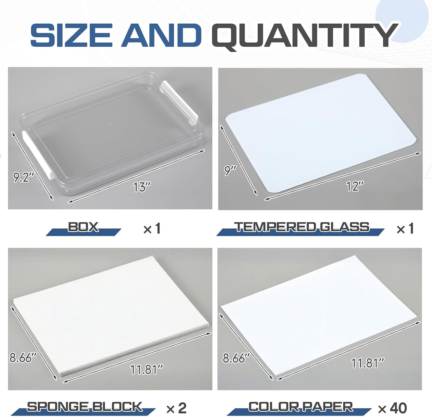 Tempered Glass Palette for Oil Painting - 9 x 12 Inch Airtight Container with 40 Sheets Disposable Paper for DIY Color Mixing