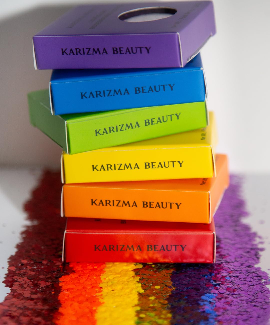 KARIZMA Love is Love. 6X 10g Chunky Face Glitter, Pride Rainbow, Hair Eye and Body Sparkles for Everyone. Rave and Cosmetic Makeup.
