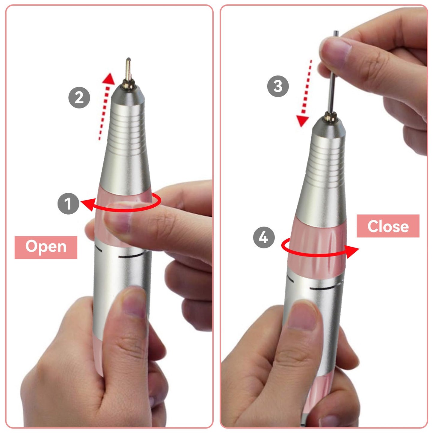 35000rpm Electric Nail Drill Pen, Nail Drill Handpiece Replacement, Aluminum Alloy File Acrylic Powder Remover Gel Polisher Grinder Portable Manicure Pedicure Art Tool
