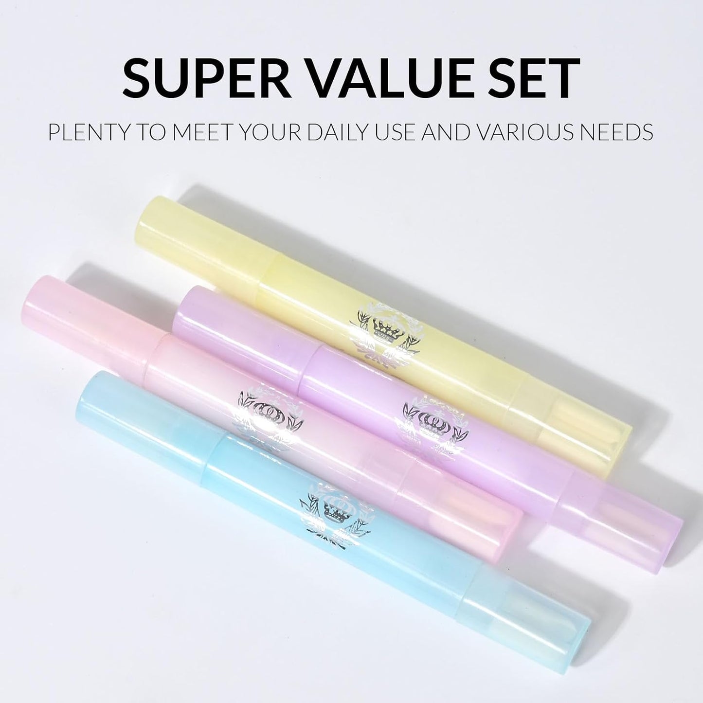 Nail Polish Remover Corrector Pen Set - 4pcs with 3 Cotton Tip Refills | Cuticle Cleaning Tool for DIY Manicure