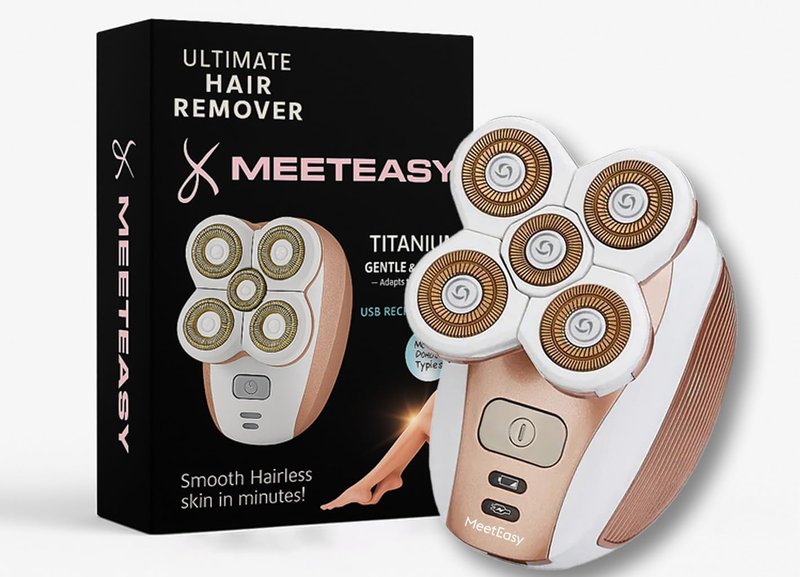 Meeteasy Electric Leg Shaver for Women - Rechargeable Painless Lady Razor for Leg Face Lips Body Underarms Armpit - Female Cordless Bikini Trimmer