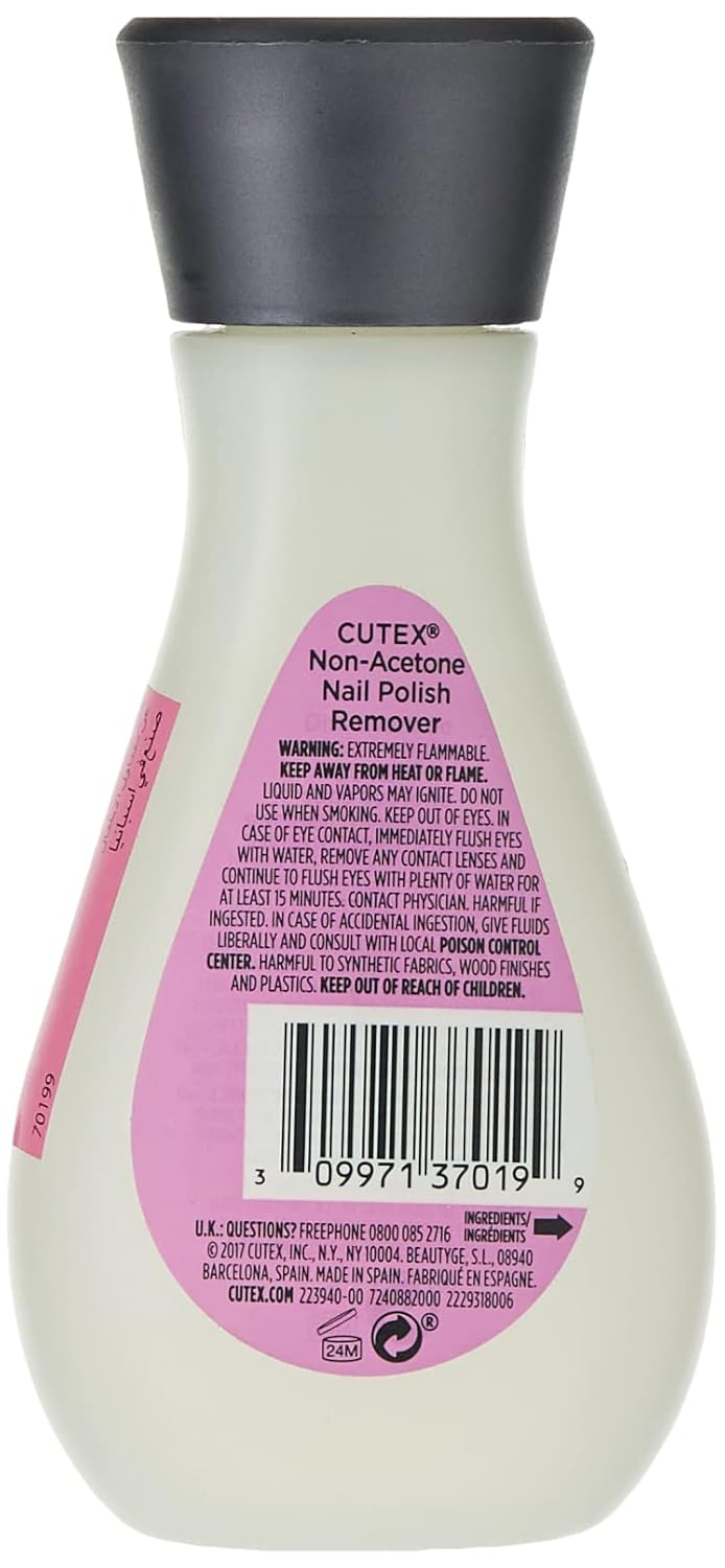 Cutex Nail Polish Remover - Non-Acetone Formula, 3.4 Fl Oz | Gentle & Effective