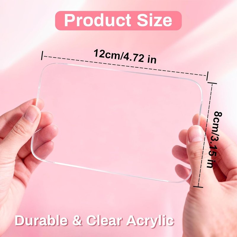 Acrylic Nail Art Palette - Transparent Mixing Tray for Gel Polish & Makeup | 3.15" x 4.72" Display Stand