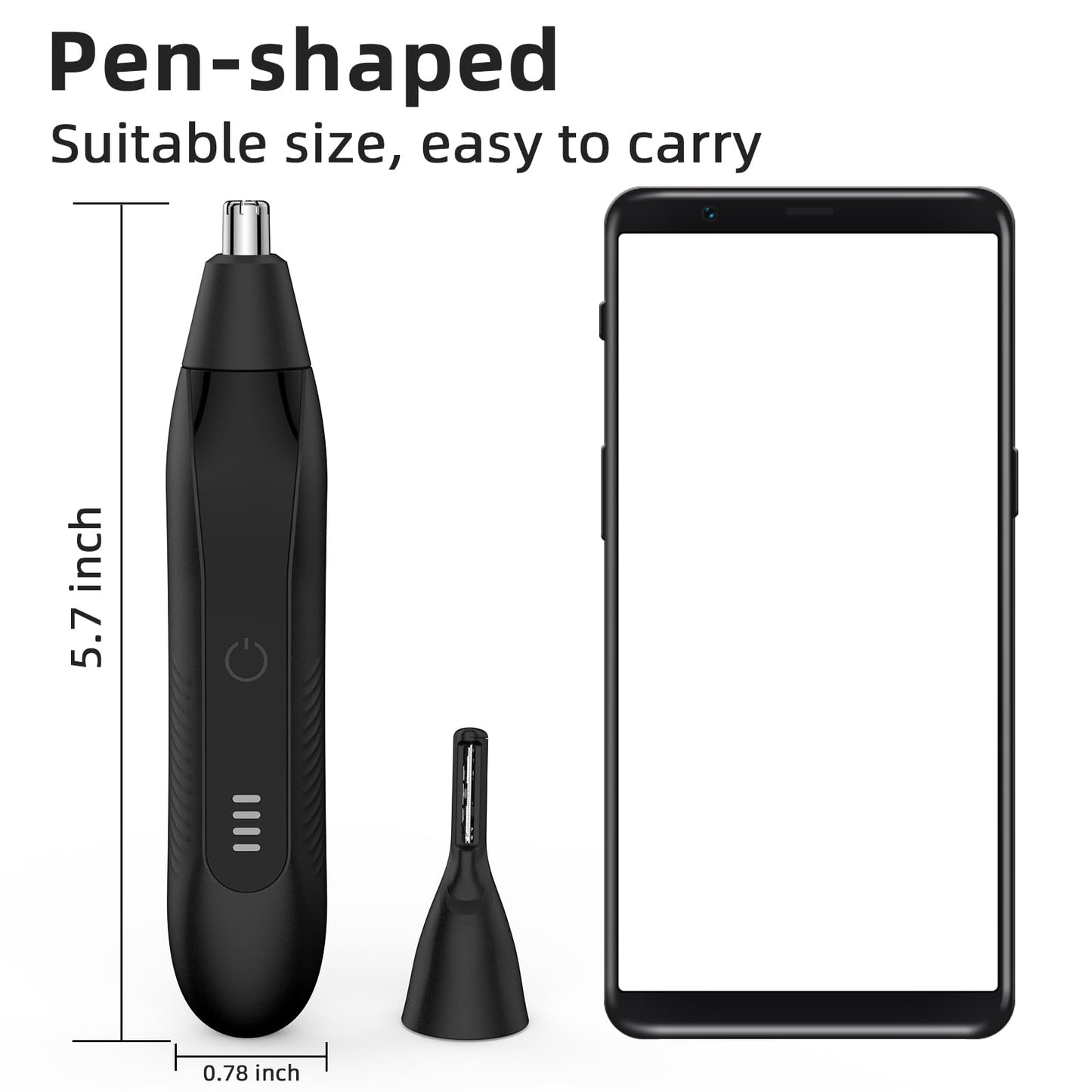 Setonia Nose Hair Trimmers for Men,Rechargeable Eyebrow Trimmer 2 in 1 Painless Multifunctional Ear and Nose Hair Trimmer with Dual Edge Blades Portable Design TE02