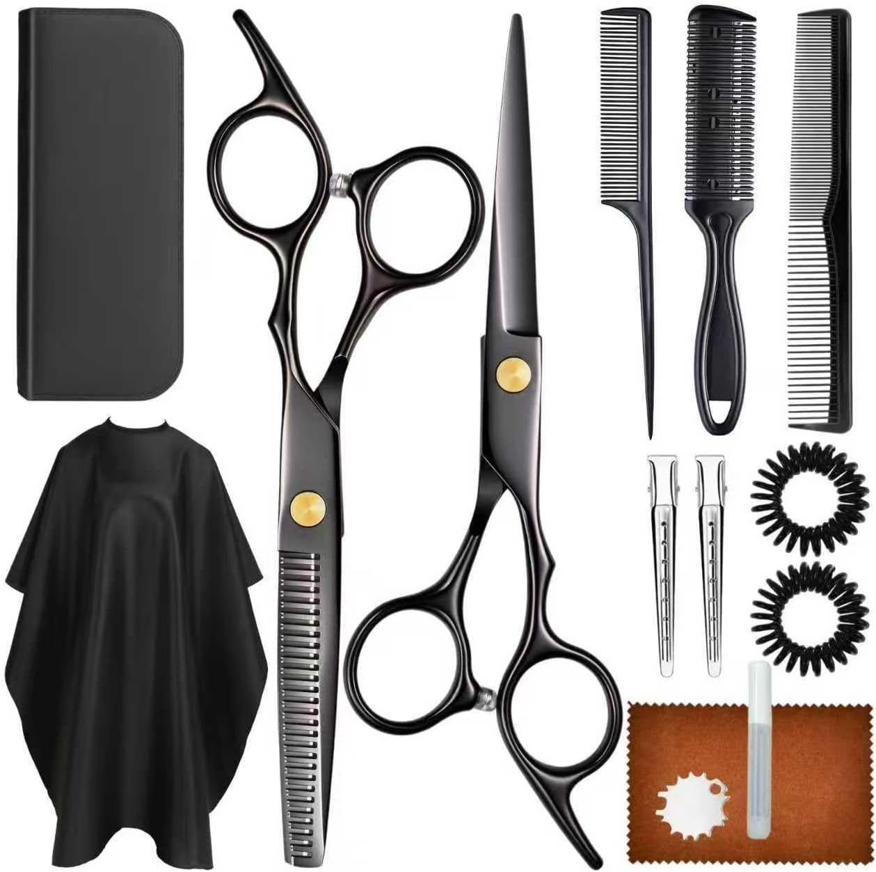 Professional Hair Cutting Scissors Set - Stainless Steel Shears & Thinning Scissors for Men, Women, Kids | Salon & Home Use