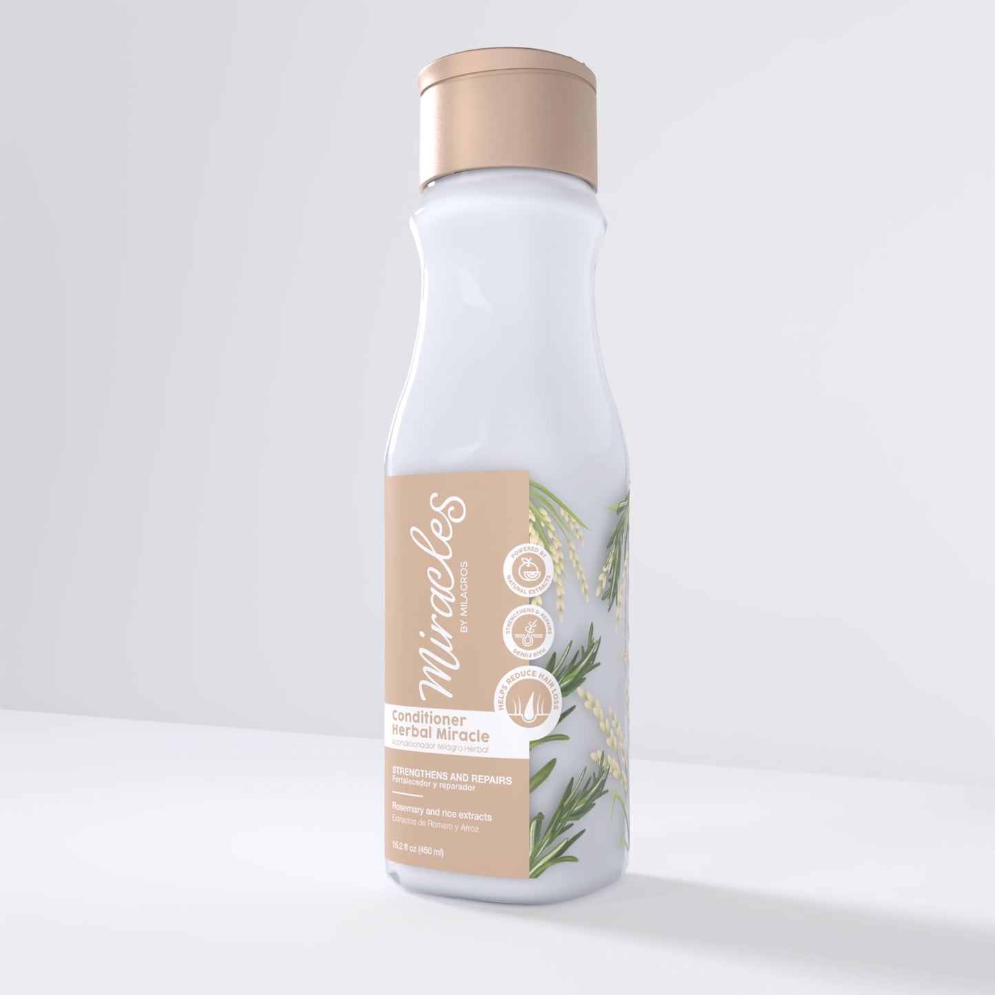 Herbal Miracle Conditioner – Hydrating & Detangling Hair Conditioner – Strengthens, Repairs & Reduces Hair Loss – With Rosemary, Rice Extract & Amino Acids – Anti-Frizz & Smooth Finish