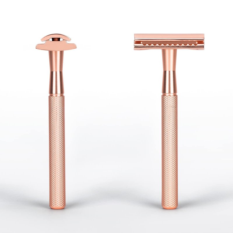 DreamGenius Safety Razor for Men and Women,All Double Edge Razor Blades Lady Razor Eco-Friendly Zero Waste Beauty Environmentally,Rose Gold