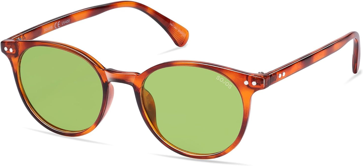 SOJOS Small Round Polarized Sunglasses for Women & Men - Vintage UV400 Protection