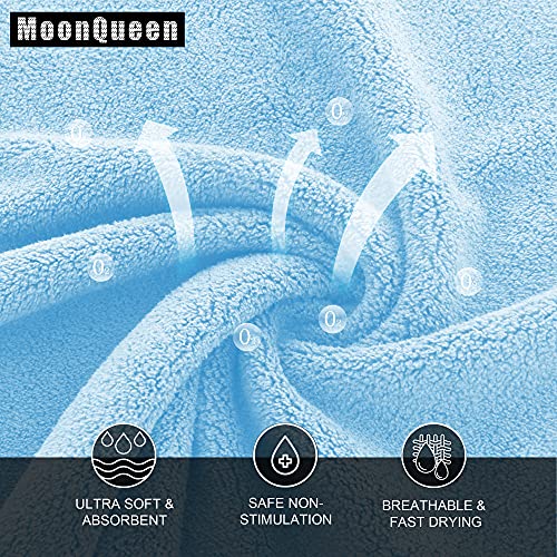 MOONQUEEN 24-Pack Ultra Soft Coral Velvet Washcloths - 12x12 Inch Aquamarine