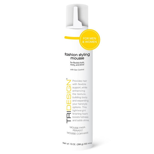 TRI Fashion Styling Mousse - Wavy Hair Volumizer & Curl Tamer with Frizz Control, Shine & Styling Options for Women, Hair Foam - 10 Ounce