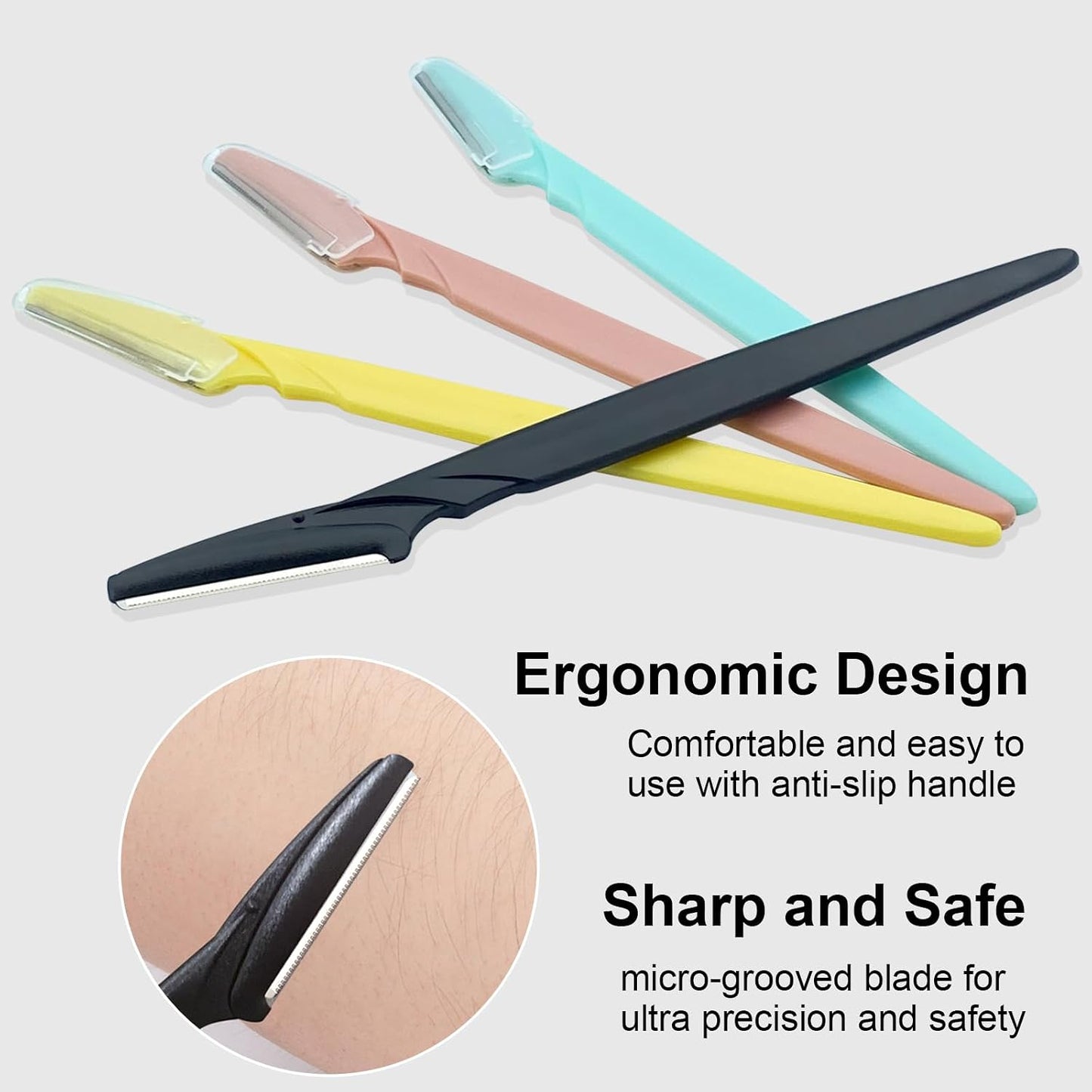 Eyebrow Razor for Women - 4 Pcs Dermaplane Facial Hair Trimmer | Multipurpose Shaper