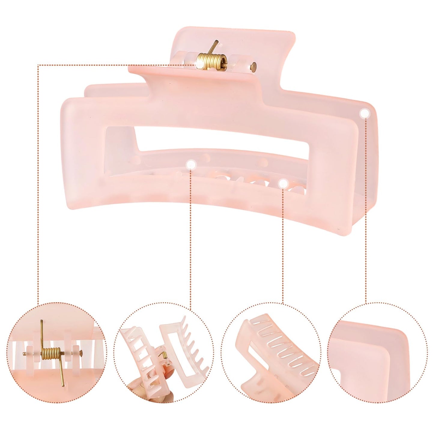 16 Pcs Hair Clips for Women Girls 4 Styles Claw Clips Large Medium Small Mini Hair Claws for Thin Thick Hair Non-Slip Hair Claws (Ice Cream Color)
