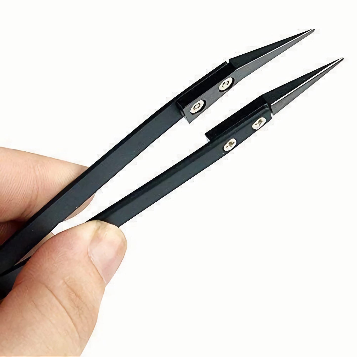 Black Ceramic Tweezers Set - Antistatic, Anticorrosion, Antimagnetic, Highly Heat Resistant up to 3000F (3 Pack) - Stainless Steel Handle - Zirconia Tips