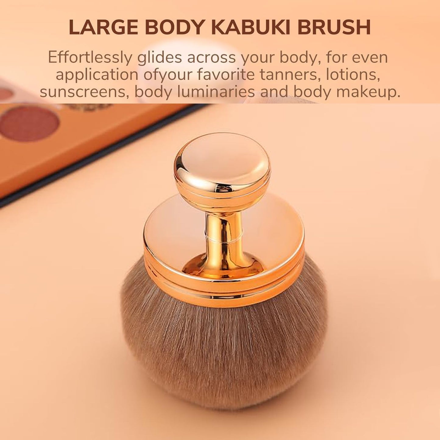 Extra Large Body Makeup Brush - Self Tanner Applicator | 66mm Wide Kabuki Brush for Blending Bronzers - Rose Gold