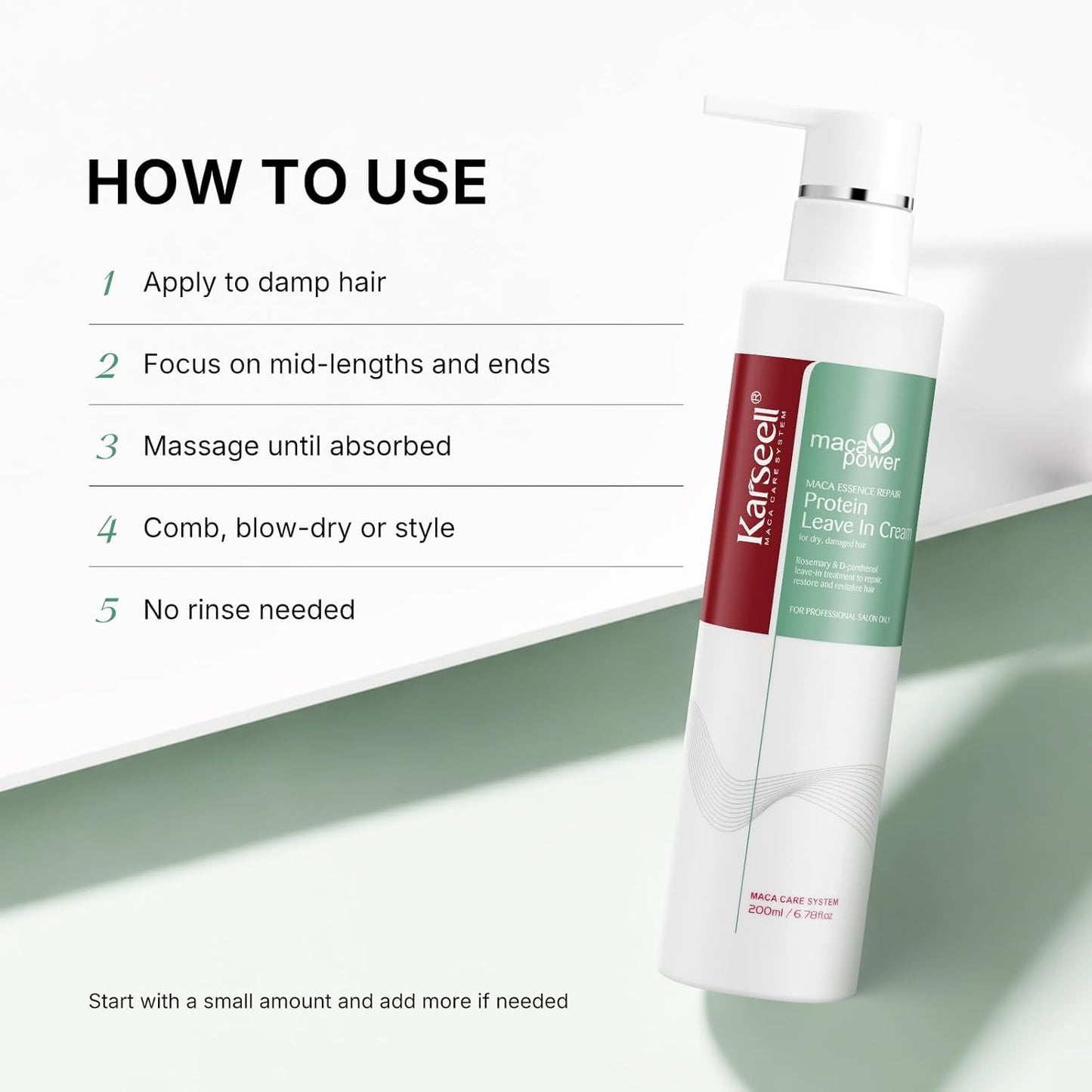 Karseell Repair Protein Cream | Leave-In Conditioner for Dry, Damaged Hair - Organic Treatment