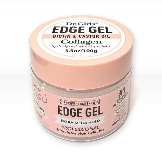 Dr. Girls Rice Water Lock & Twists Edge Gel - Extra Mega Hold for Locs, Cornrows & Twists – With Biotin, Castor Oil, Hydrolyzed Wheat Protein & Collagen – REEMAS 3.5 oz