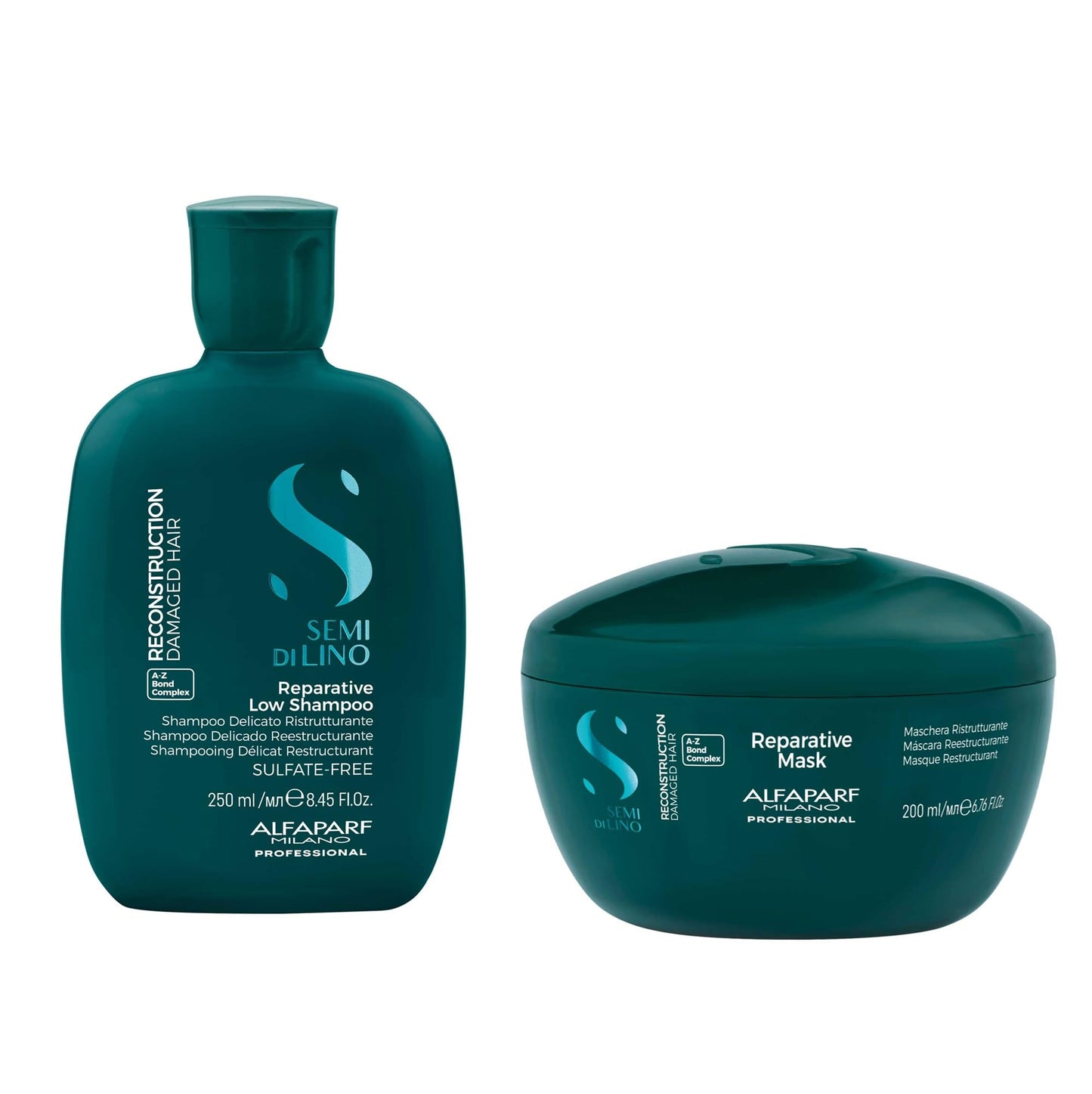 Alfaparf Milano Semi di Lino Reconstruction Bond Repair Shampoo + Mask Set