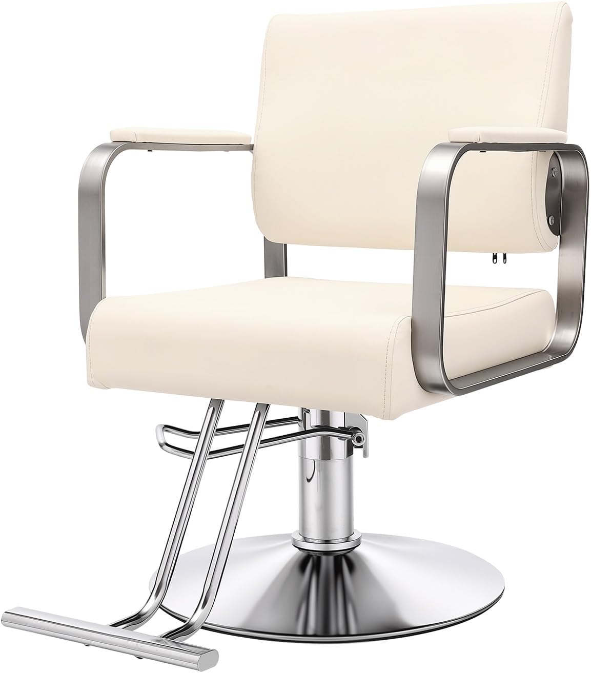 Salon Barber Chair - Hydraulic Pump & 360° Swivel | Adjustable Height Styling Chair for Barbershop & Home (Black/Silver)