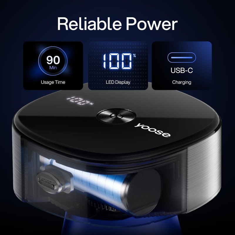 yoose Head Shavers for Bald Men, IPX7 Skin Close Electric Razor for Men (Ergonomic Design, USB-C, 90-Min Usage, 5 Floating Cutting Heads), Intelligent PID Control, Battery Indicator, H5 Silver