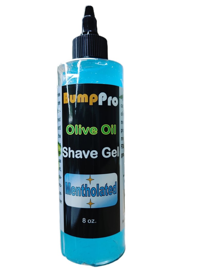 BumpPro Mentholated Shave Gel w Olive Oil 8 oz.