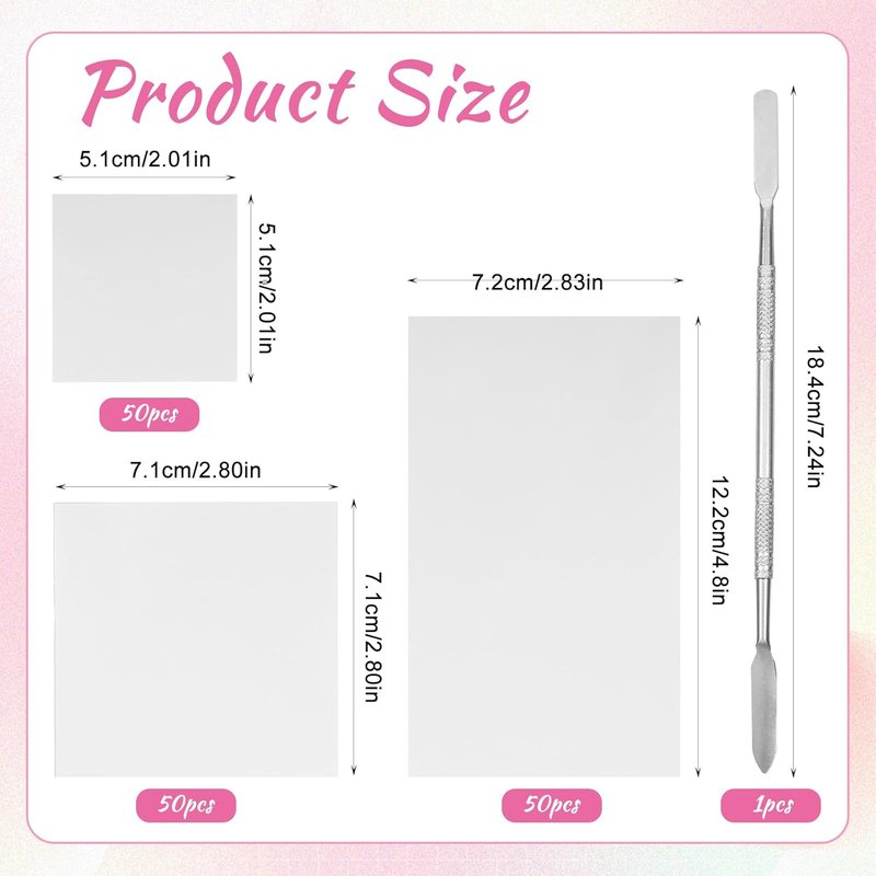 Nail Art Palette Paper - 150 Sheets Disposable Mixing Palette with Stainless Stirring Rod | Waterproof for Gel Nails & Makeup