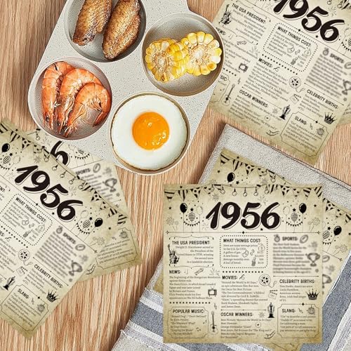 Vintage 70th Birthday Napkins - 50 Disposable Party Napkins