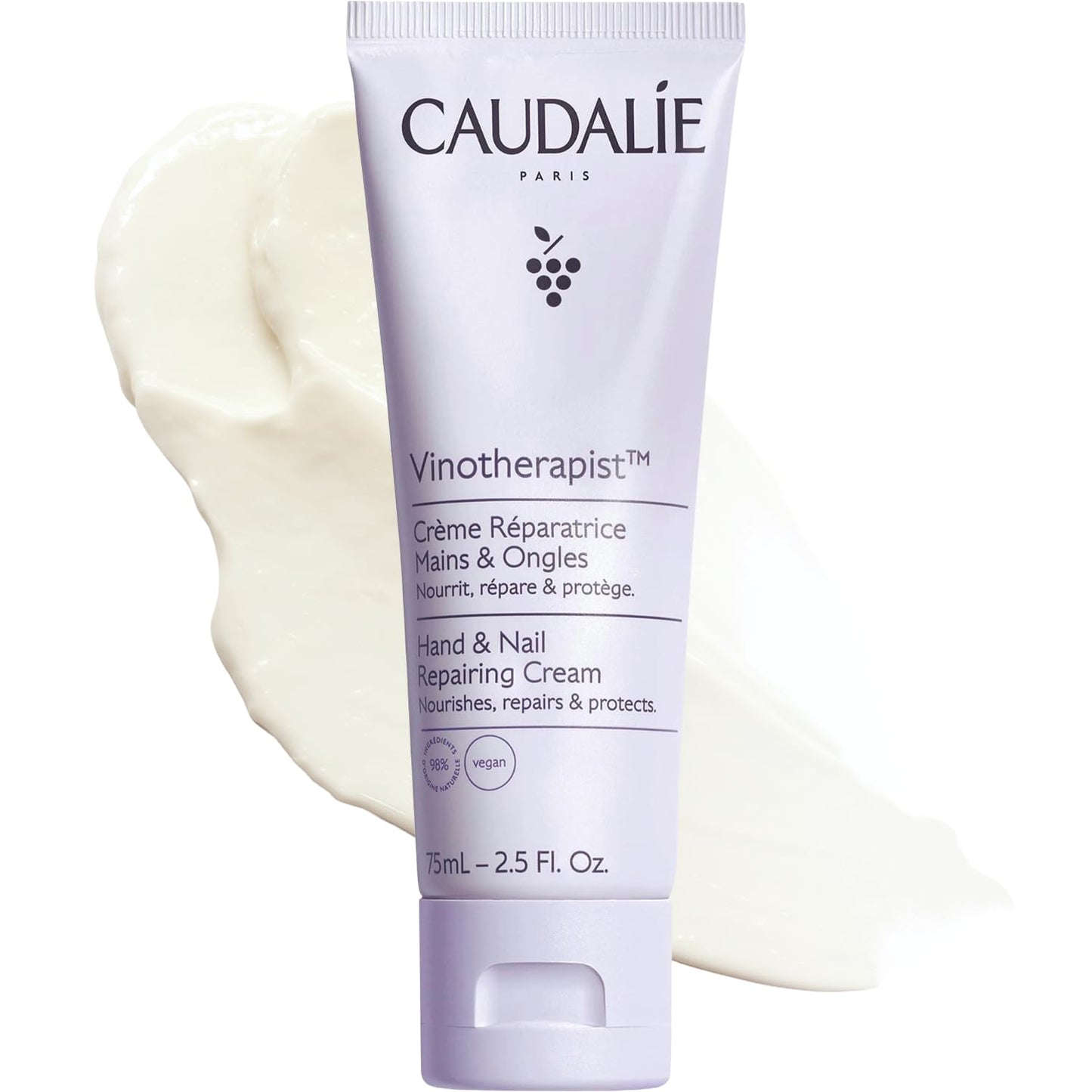 Caudalie Vinotherapist Hand & Nail Cream - Vegan Formula with Shea Butter & Grapeseed Oil | Moisturizing Care