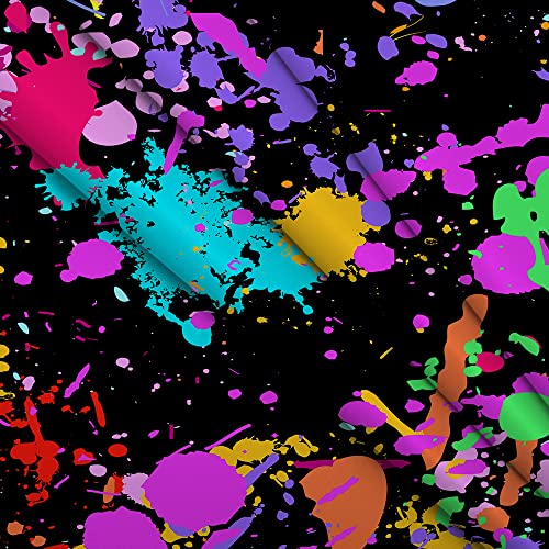 7x5FT Glow in The Dark Birthday Backdrop - Colorful Graffiti Design