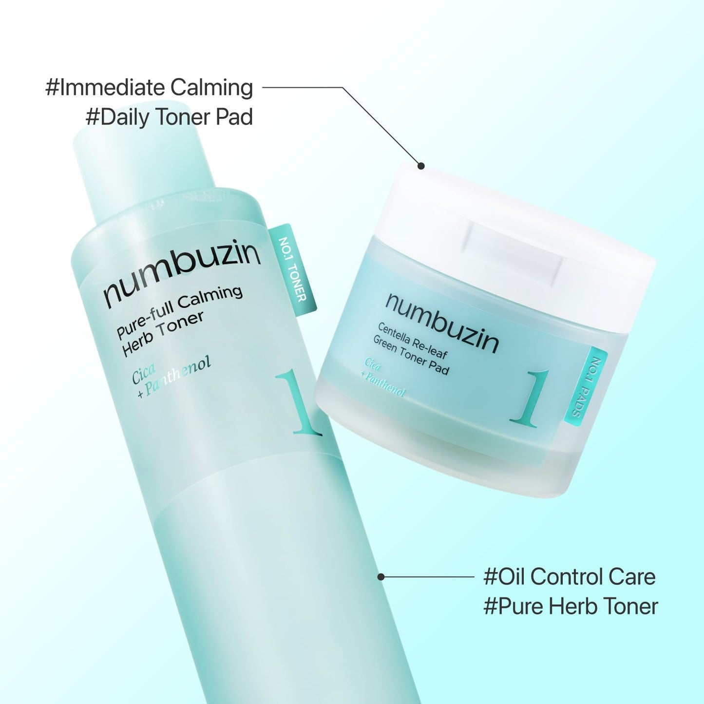 Numbuzin No.1 Toner - Calming Herb Formula for Breakouts & Redness | Centella Asiatica, Licorice Root | 10.14 fl. oz.