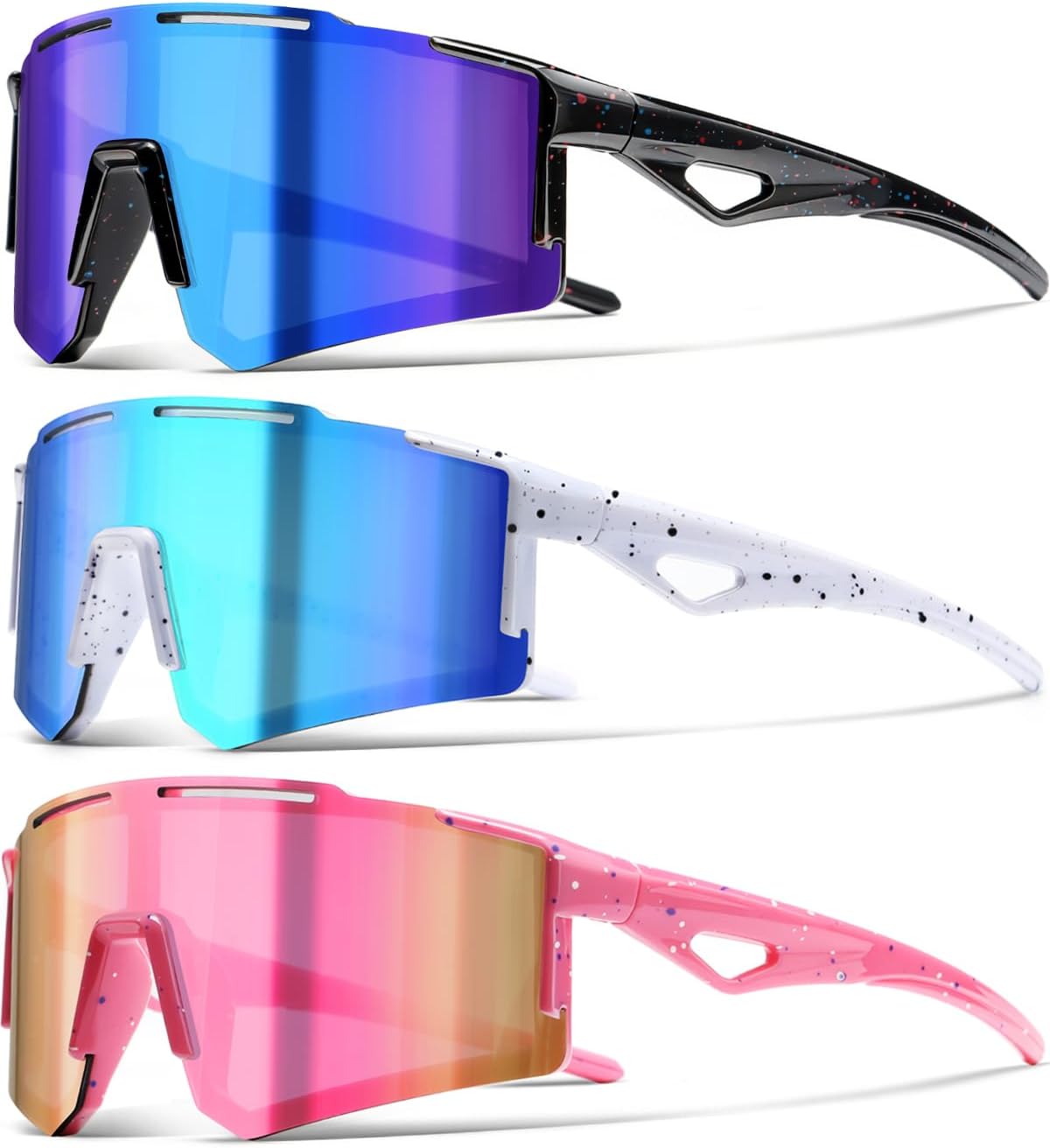 Kids Baseball Sunglasses - UV400 Protection for Boys & Girls | 3-Pack Sports Sunglasses