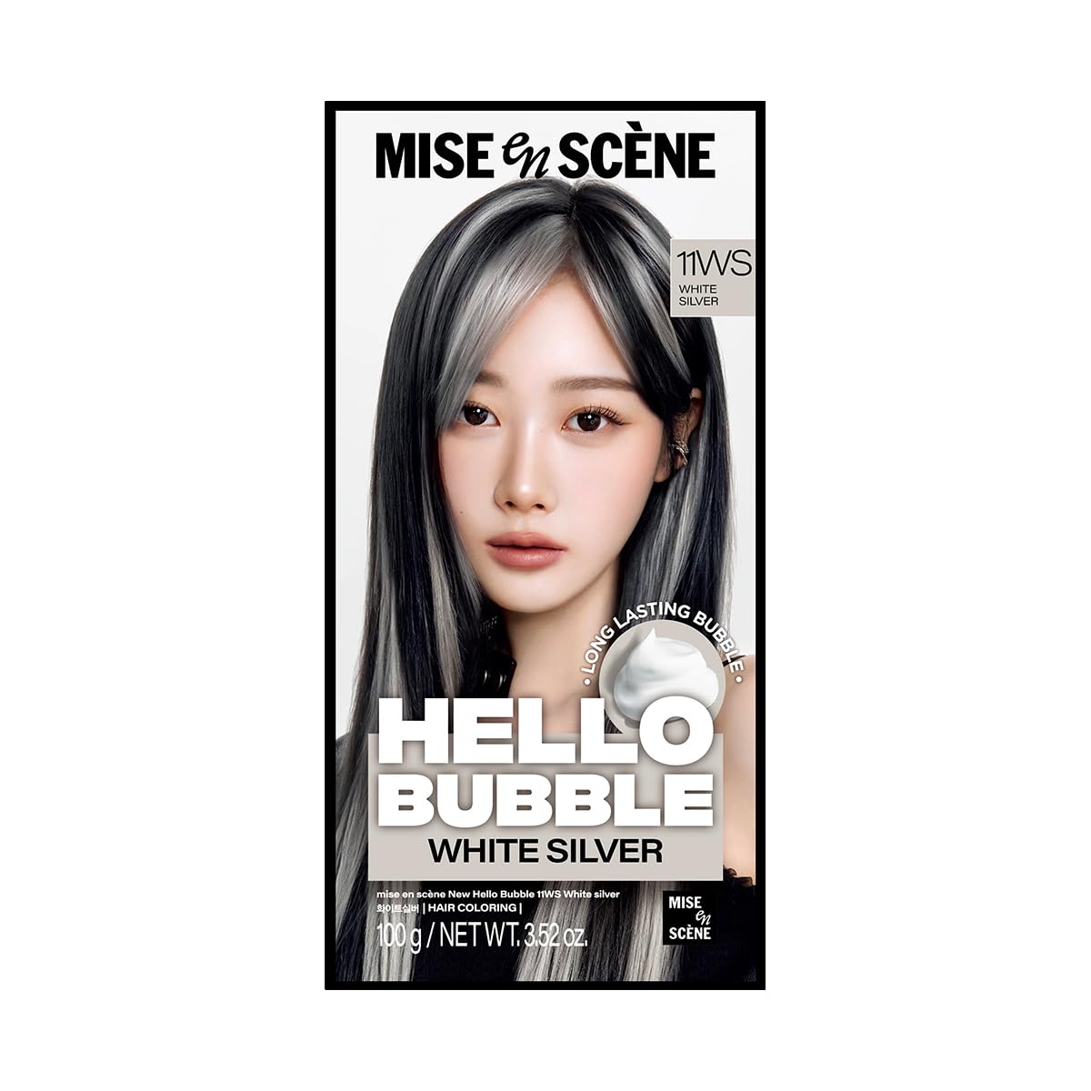 Hello Bubble Hair Color Dye Set - White Silver (11WS) | Vibrant Korean Hair Color