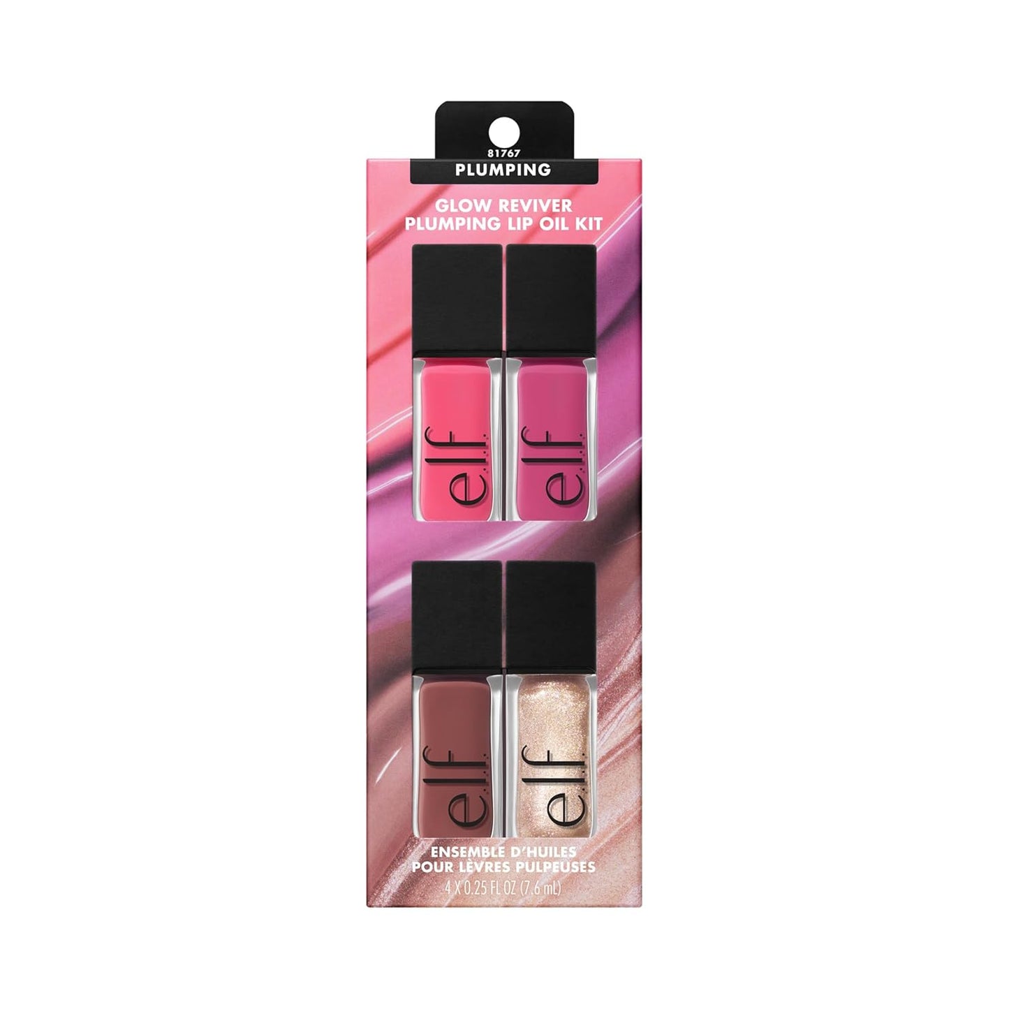 e.l.f. Glow Reviver Plumping Lip Oil Kit - Nourishing Tinted Oils for High-Shine Finish | Vegan, 4 Shades