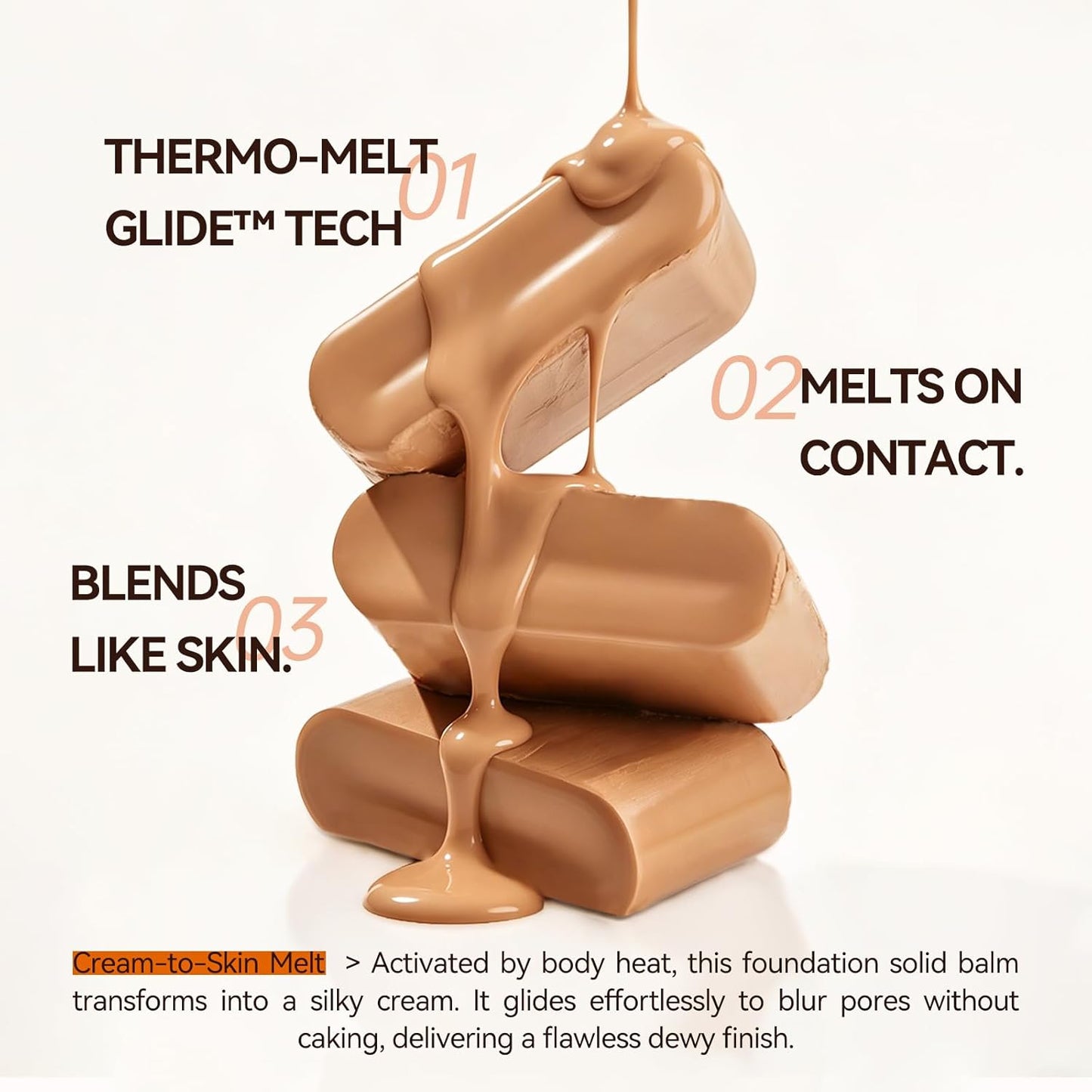 Korean Foundation Stick for Mature Skin - Buildable Light to Medium Coverage | Dual-Ended with Brush, Natural Dewy Finish (Dark Coffee)