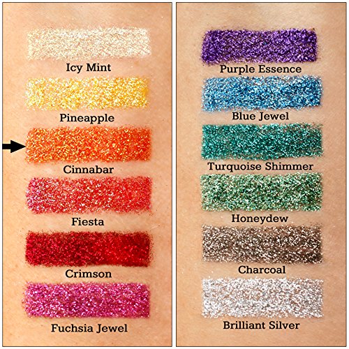 Cinnabar Extra Fine Loose Glitter Powder - Cosmetic Grade 10g Jar