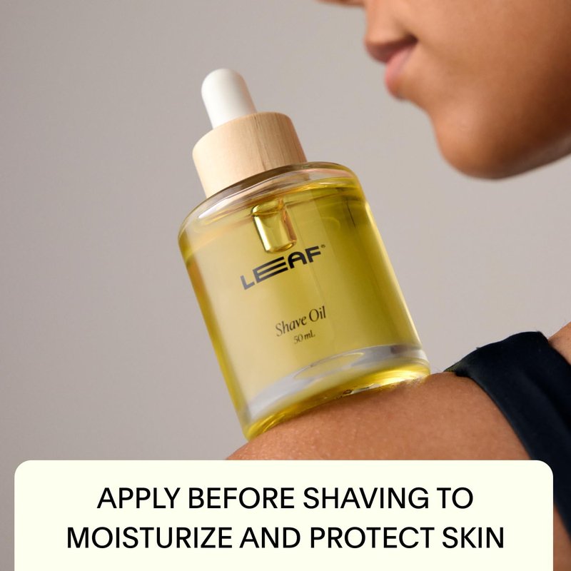 Leaf Shave | Leaf Care Set - Includes Shave Oil (1.7 fl oz) and Calming Serum (1 fl oz), Reusable Glass Bottles for Pre- and Post-Shave Skin Care