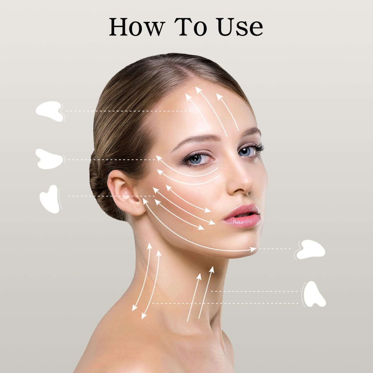Jade Gua Sha Facial Tool - 2 Pcs Face Sculpting Massage Stones for Jawline Definition & Puffiness Reduction | Skin Care Tools for All